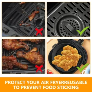 2pcs Air Fryer Silicone Pot With Handle Foldable Air Fryer Liner Heat Resistant Non Stick Air 3.webp