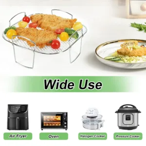 Air Fryer Baking Rack Metal Square Round Rectangle Oven Grill Racks Airfryer Accessories For Cosori Instant 3.webp