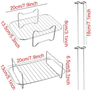 Air Fryer Baking Rack Metal Square Round Rectangle Oven Grill Racks Airfryer Accessories For Cosori Instant.jpg 640x640 10.webp