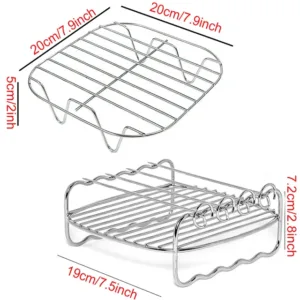 Air Fryer Baking Rack Metal Square Round Rectangle Oven Grill Racks Airfryer Accessories For Cosori Instant.jpg 640x640 2.webp