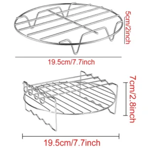 Air Fryer Baking Rack Metal Square Round Rectangle Oven Grill Racks Airfryer Accessories For Cosori Instant.jpg 640x640 6.webp