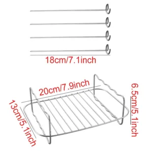 Air Fryer Baking Rack Metal Square Round Rectangle Oven Grill Racks Airfryer Accessories For Cosori Instant.jpg 640x640 9.webp