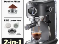 Cafelffe Coffee Maker 19bar Inox Semi Automatic Super Slim Ese Pod Powder Espresso Cappuccino Machine Stainless.webp
