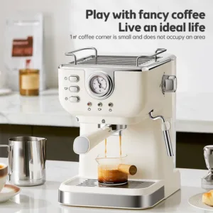 Espresso Coffee Machine 20 Bar Stainless Steel Espresso Maker With Milk Frother Steam Wand 2 In 1.webp