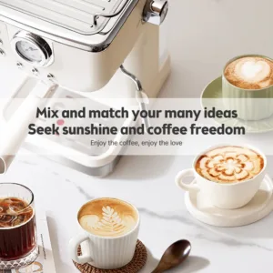 Espresso Coffee Machine 20 Bar Stainless Steel Espresso Maker With Milk Frother Steam Wand 2 In 3.webp