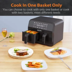 Geleipu Dl28 8 Quarts Air Fryer 8 Cooking Presets Dual Nonstick Dishwasher Safe Basket 5mins Auto 3.webp