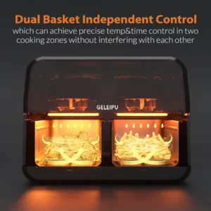 Geleipu Dl28 8 Quarts Air Fryer 8 Cooking Presets Dual Nonstick Dishwasher Safe Basket 5mins Auto 4.webp