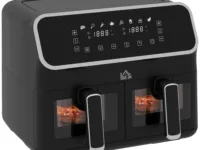 Friteuse à air MCOM avec affichage numérique, 8L, 2700W, 2 paniers, 8 programmes