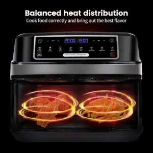 Hot Air Fryer Double Chamber 9 Litres Xxl Air Fryer With 2 Independent 4 5l Drawers 4.webp