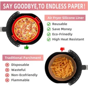 Silicone Basket Pot Tray Airfryer Liner For Air Fryer Reusable Container Accessories Pan Baking Mold Protector 3.webp