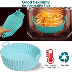 Silicone Basket Pot Tray Airfryer Liner For Air Fryer Reusable Container Accessories Pan Baking Mold Protector 4.webp