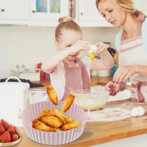 Silicone Basket Pot Tray Airfryer Liner For Air Fryer Reusable Container Accessories Pan Baking Mold Protector 5.webp
