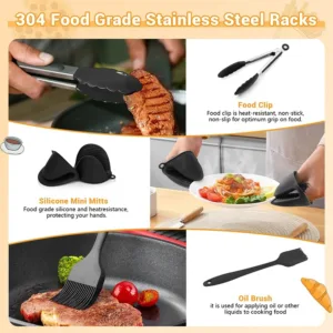 Square Hot Air Fryer Accessories Metal Oven Baking Rack Cooking Grill Holder For Cosori Instant Vortex 5.webp