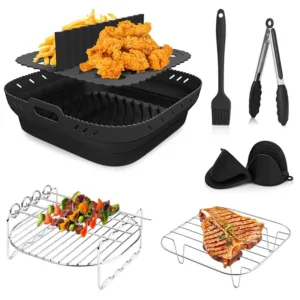 Square Hot Air Fryer Accessories Metal Oven Baking Rack Cooking Grill Holder For Cosori Instant Vortex.jpg 640x640.webp