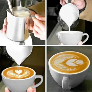 150 600ml Coffee Milk Frothing Jug Latte Art Milk Frother Pitcher Stainless Steel Measurement Jug Milk 11.webp