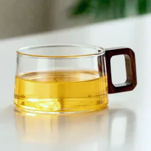 200ml American Latte Glass Coffee Mug With Wooden Tray Spoon Heat Resistant Milk Tea Cup Fresh 10.webp