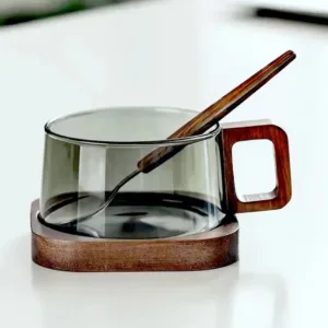 200ml American Latte Glass Coffee Mug With Wooden Tray Spoon Heat Resistant Milk Tea Cup Fresh.jpg 640x640 4.webp