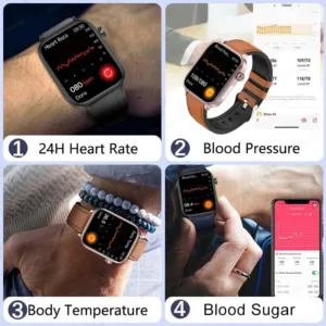2024 New Ecg Ppg Uric Acid Non Invasive Blood Glucose Smartwatch Men Bluetooth Call Heart Rate 3.webp