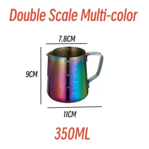 350 600 900ml Coffee Milk Pull Flower Cup Stainless Steel Non Stick Steaming Frothing Pitcher Cappuccino 10.webp