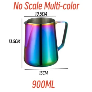 350 600 900ml Coffee Milk Pull Flower Cup Stainless Steel Non Stick Steaming Frothing Pitcher Cappuccino 7.webp