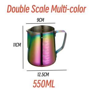 350 600 900ml Coffee Milk Pull Flower Cup Stainless Steel Non Stick Steaming Frothing Pitcher Cappuccino 8.webp