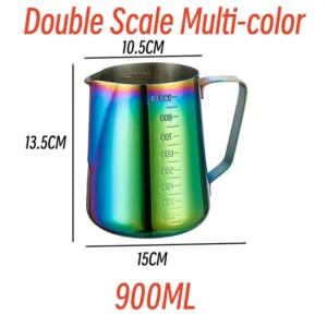 350 600 900ml Coffee Milk Pull Flower Cup Stainless Steel Non Stick Steaming Frothing Pitcher Cappuccino.jpg 640x640 6.webp