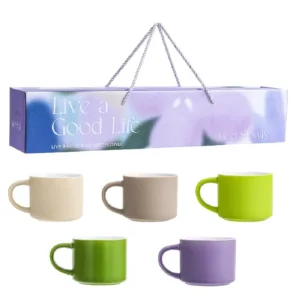 5pcs Set 80ml Elegant Ceramic Coffee Cup Set Coffee Mug Perfect Couple S Gift Beverage Mocha 3.webp