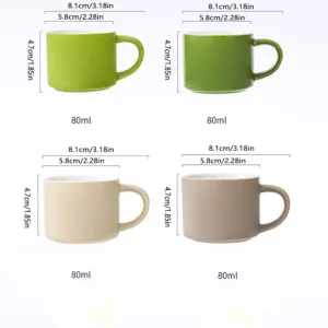 5pcs Set 80ml Elegant Ceramic Coffee Cup Set Coffee Mug Perfect Couple S Gift Beverage Mocha 5.webp