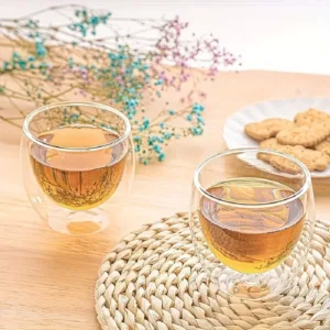 6pcs Glass Espresso Coffee Mugs 2 7oz Double Wall Insulated Cups Set Drinking Glasses For Tea 2.webp