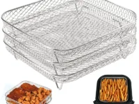 Optimisez vos cuissons à la friteuse à air avec ce support en acier inoxydable 304, compatible Cosori, Instant, Vortex. Multi-usage, antiadhésif, sûr pour les aliments et facile à nettoyer, accessoires en acier