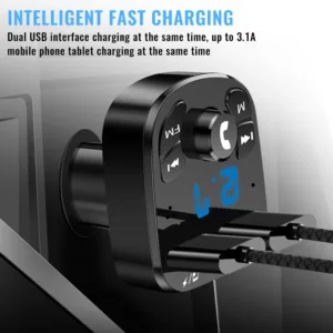 Car Fm Transmitter Bluetooth 5 0 Aux Handsfree Wireless Car Kit Dual Usb Car Charger Auto 2.webp