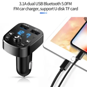 Car Fm Transmitter Bluetooth 5 0 Aux Handsfree Wireless Car Kit Dual Usb Car Charger Auto 4.webp