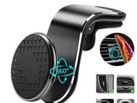 Support téléphone voiture universel pour iPhone, Xiaomi, Huawei, Samsung. Fixation tableau de bord ou pare-brise, rotation 360°, utilisation à une main. Livraison rapide.