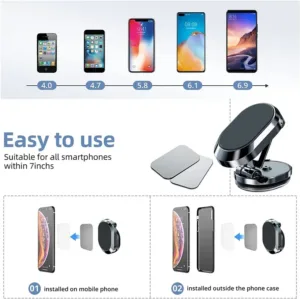 Metal Magnetic Car Phone Holder Folding Magnet Mount Mobile Cell Phone Stand Gps Support For Iphone 5.webp