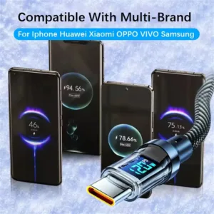 Nnbili New 120w Led Digital Display Quick Charge Usb Type C Cable For Oppo Vivo Huawei 4.webp