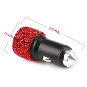 New Bling Usb Car Charger 5v 2 1a Dual Port Fast Adapter Pink Auto Decor Car 5.webp
