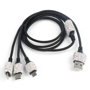 New Bling Usb Car Charger 5v 2 1a Dual Port Fast Adapter Pink Auto Decor Car.jpg 640x640 11.webp