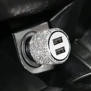 New Bling Usb Car Charger 5v 2 1a Dual Port Fast Adapter Pink Auto Decor Car.jpg 640x640.webp
