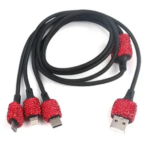 New Bling Usb Car Charger 5v 2 1a Dual Port Fast Adapter Pink Auto Decor Car.jpg 640x640 7.webp