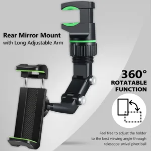 Rearview Mirror Phone Holder For Car 360 Rotating Phone Mount Gps Holder Universal Car Phone Holder 1.webp