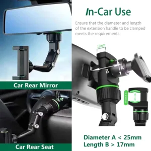 Rearview Mirror Phone Holder For Car 360 Rotating Phone Mount Gps Holder Universal Car Phone Holder 2.webp