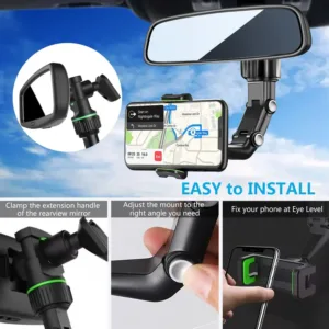 Rearview Mirror Phone Holder For Car 360 Rotating Phone Mount Gps Holder Universal Car Phone Holder 4.webp