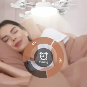 Ventilateur de plafond LED E27 60W avec télécommande – Lampe 3 couleurs Env. gratuit – Image 6