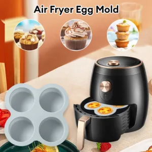 Moules en Silicone Antiadhésifs pour Friteuse à Air – 4 Cavités, Réutilisables, Idéal Œufs, Muffins, Gâteaux & Desserts Exp. Rapide – Image 5