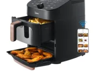 Découvrez la friteuse à air Midea 11L MAF002S : double empilement, WiFi, Alexa, 10 fonctions, cuisson saine et rapide. Idéale pour les familles modernes.