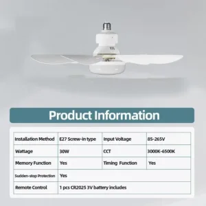 Plafonnier LED avec Ventilateur et Télécommande – 40W | Éclairage Intelligent pour Salon & Bureau Env. Rapide – Image 5