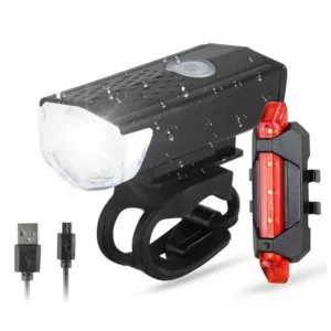Ensemble Lumière Vélo USB Rechargeable – Éclairage Avant LED + Feu Arrière, 3 Modes, Étanche IPX4, Installation Facile Exp. rapide – Image 9