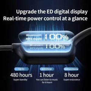 X10 Sophia – Casque Bluetooth à Conduction Osseuse Étanche IPX8, 32 Go, Affichage Numérique, Natation Jusqu'à 30 m Exp. gratuit – Image 4