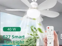 Optimisez votre confort avec ce ventilateur de plafond LED E27. Éclairage dimmable, 3 vitesses réglables, contrôle à distance, style moderne et économie d’énergie. Idéal pour salon, cuisine ou chambre.