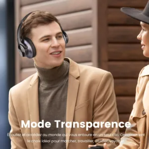 OneOdio A10 Casque Bluetooth ANC – Réduction de Bruit Active Hybride, Audio Haute Résolution, 40h d’Autonomie, Microphone Intégré Env. gratuit – Image 5